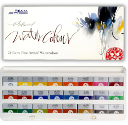 Afra Profesyonel Tablet Sulu Boya Seti 24 Renk Tam Tablet - 2