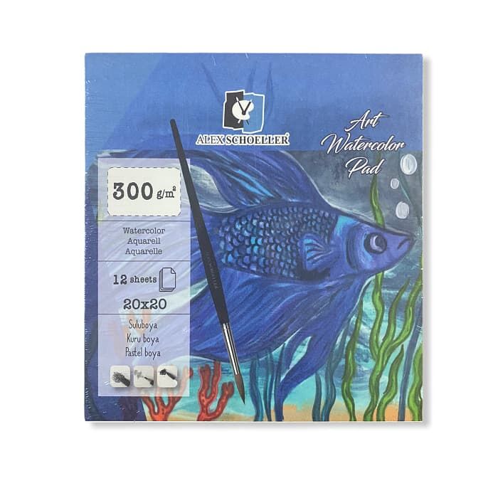 Alex Schoeller Art Watercolour Pad Sulu Boya Defteri Blok 300 Gr. 20x20 Cm. 12 Yaprak