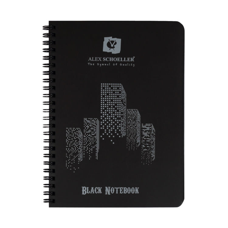 Alex Schoeller Black Notebook Spiralli Siyah Defter A5 120 Gr. 60 Yaprak