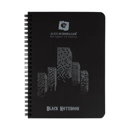 Alex Schoeller Black Notebook Spiralli Siyah Defter A5 120 gr. 60 yaprak