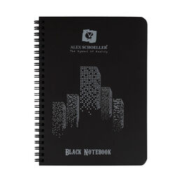Alex Schoeller Black Notebook Spiralli Siyah Defter A5 120 gr. 60 yaprak - 1