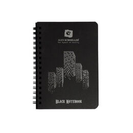 Alex Schoeller Black Notebook Spiralli Siyah Defter A6 120 gr. 60 yaprak