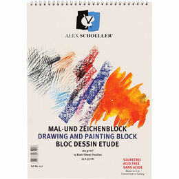 Alex Schoeller Dokulu Resim ve Eskiz Çizim Defteri 165 gr. 25x35 cm. 15 Sayfa - 1