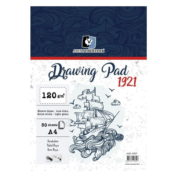 Alex Schoeller Drawing Pad Spiralli Eskiz Çizim Defteri 120 Gr. A4 30 Yp.