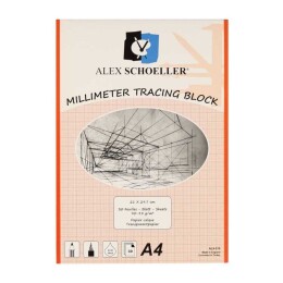Alex Schoeller Milimetrik Aydınger Blok A4 Kırmızı 90/95 gr. 30 yaprak - Alex Schoeller