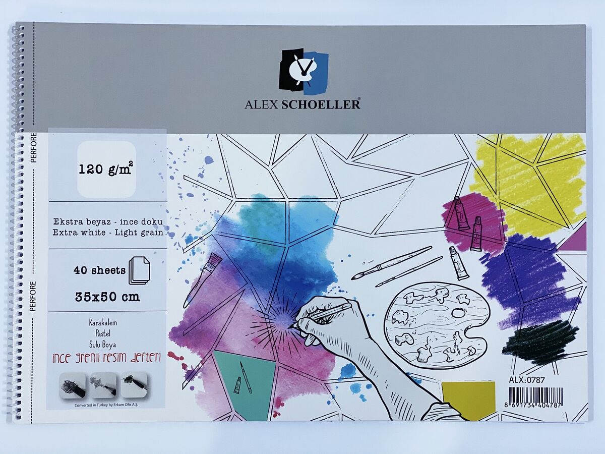 Alex Schoeller Resim Ve Eskiz Çizim Defteri 120 Gr. 35x50 Cm. 40 Yp.