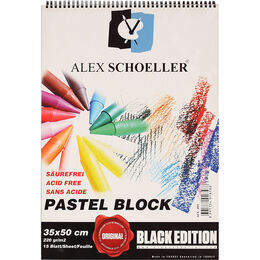 Alex Schoeller SİYAH Pastel Boya Defteri Fon Blok 220 gr. 35x50 cm. 15 sayfa