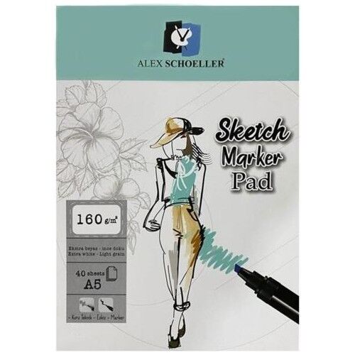 Alex Schoeller Sketch Marker Defteri Pad 160 Gr. A5 40 Yp.