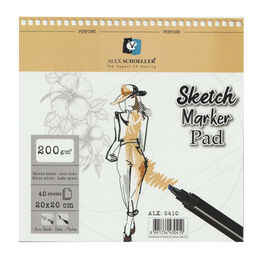 Alex Schoeller Spiralli Sketch Marker Defteri Pad 200 gr. 20x20 cm. 40 yp. - 1
