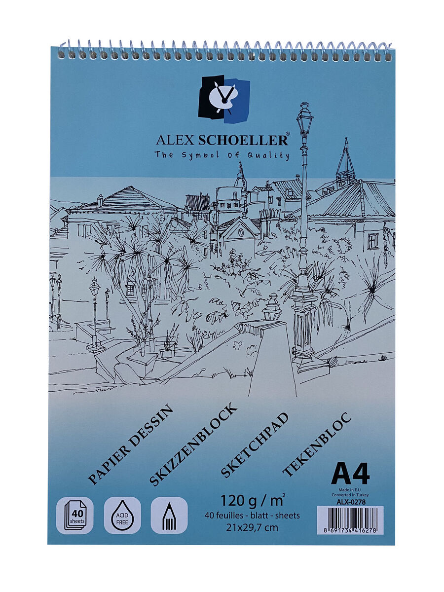 Alex Schoeller Spiralli Eskiz Çizim Defteri 120 Gr. A4 40 Yp.