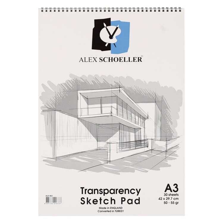 Alex Schoeller Transparency Sketch Pad Eskiz Bloğu 50/55 Gr. A3 30 Yaprak