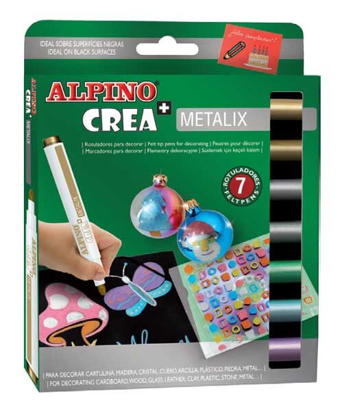 Alpino Crea Metalix Yaldızlı Keçeli Kalem 7 Renk