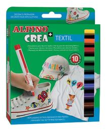 Alpino Crea Textil Kumaş Boyama Kalemi Seti 10 Renk - 1