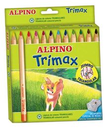 Alpino Trimax Üçgen Jumbo Kuru Boya 12 Renk
