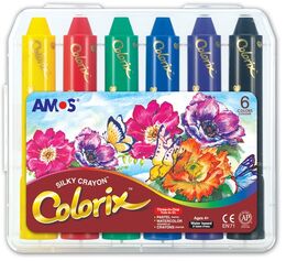 Amos Colorix Silky Crayon Üçü Bir Arada Boya 6 Renk