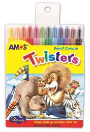 Amos Twisters Pencil Crayon Çevirmeli Mum Boya 12 Renk