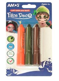 Amos Face Deco Yüz Boyası 3 Renk SAFARİ RENKLER
