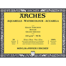 Arches Sulu Boya Defteri Blok Rough - Kalın Doku 185 gr. 23x31 cm. 20 Yaprak