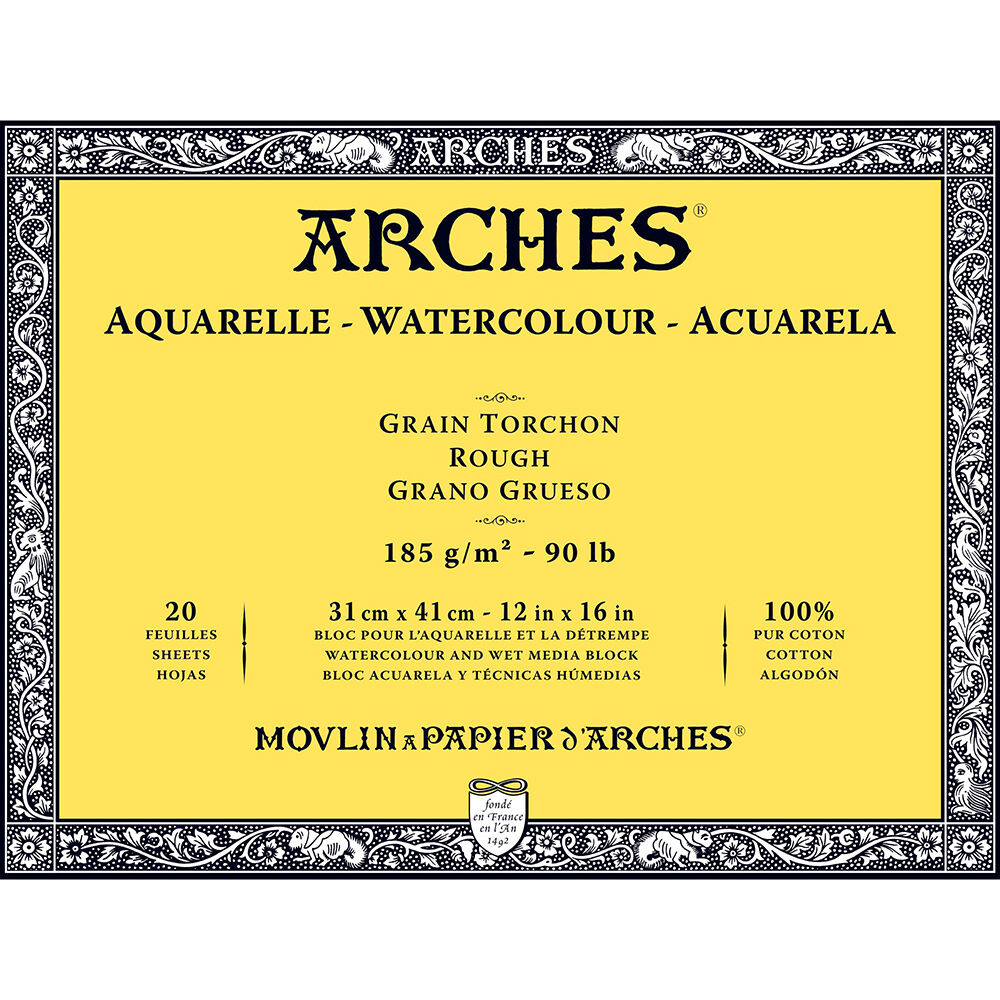 Arches Sulu Boya Defteri Blok Rough - Kalın Doku 185 Gr. 31x41 Cm. 20 Yaprak