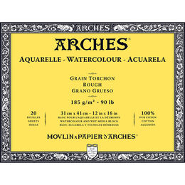 Arches Sulu Boya Defteri Blok Rough - Kalın Doku 185 gr. 31x41 cm. 20 Yaprak