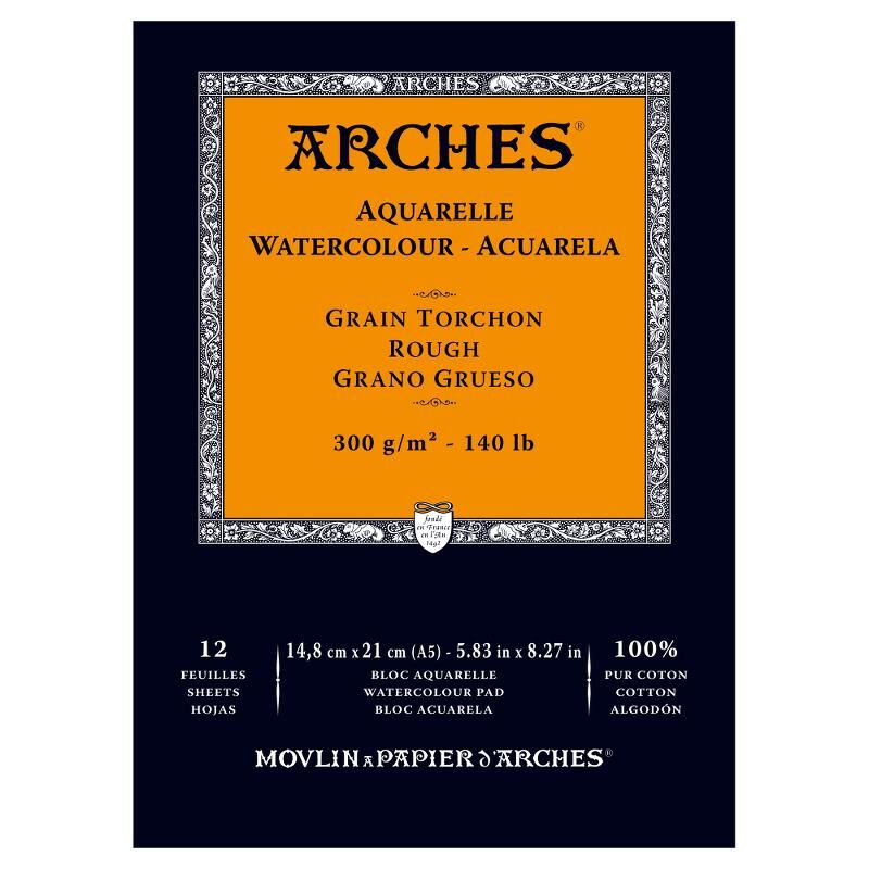 Arches Sulu Boya Defteri Blok Rough - Kalın Doku 300 Gr. 15x21 Cm. 12 Yaprak