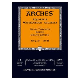 Arches Sulu Boya Defteri Blok Rough - Kalın Doku 300 gr. 15x21 cm. 12 Yaprak