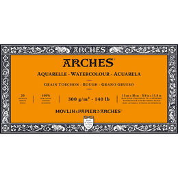 Arches Sulu Boya Defteri Blok Rough - Kalın Doku 300 gr. 15x30 cm. 20 Yaprak