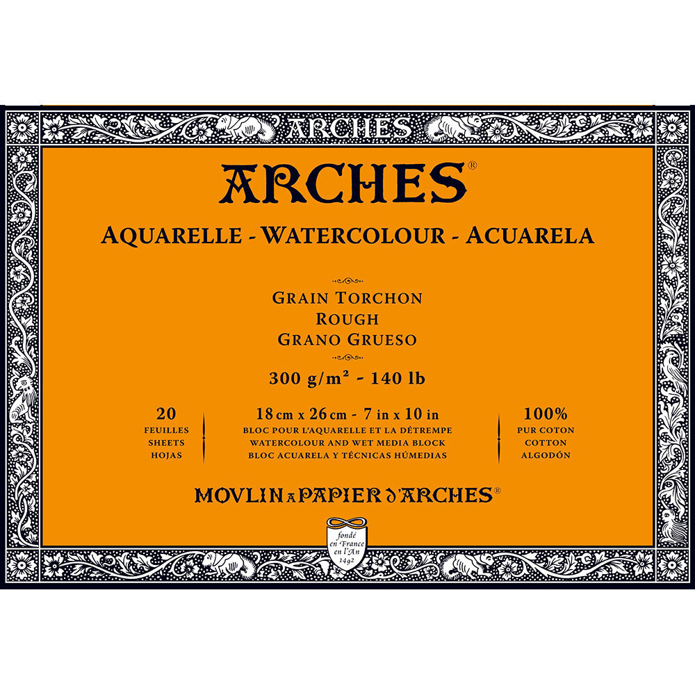 Arches Sulu Boya Defteri Blok Rough - Kalın Doku 300 Gr. 18x26 Cm. 20 Yaprak