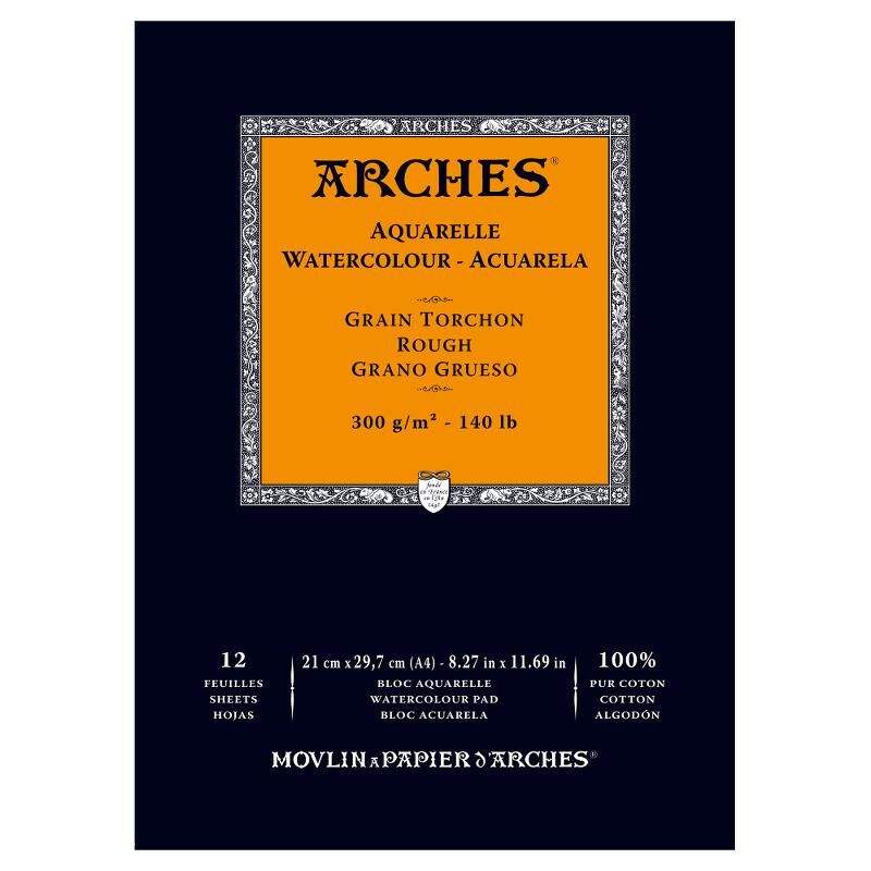 Arches Sulu Boya Defteri Blok Rough - Kalın Doku 300 Gr. 21x29 Cm. 12 Yaprak