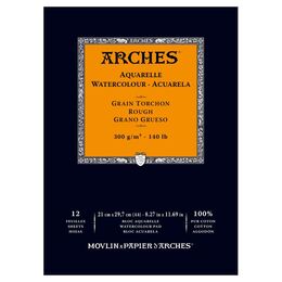 Arches Sulu Boya Defteri Blok Rough - Kalın Doku 300 gr. 21x29 cm. 12 Yaprak