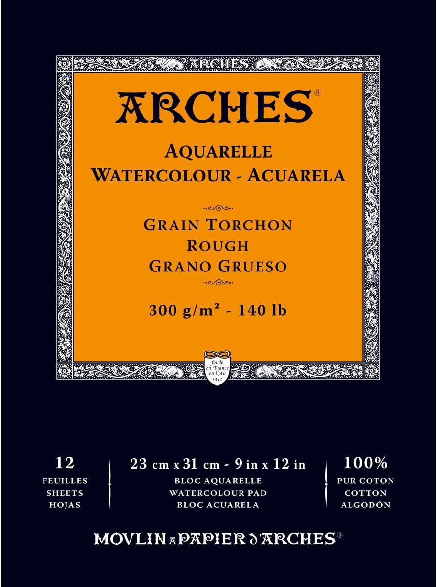 Arches Sulu Boya Defteri Blok Rough - Kalın Doku 300 Gr. 23x31 Cm. 12 Yaprak