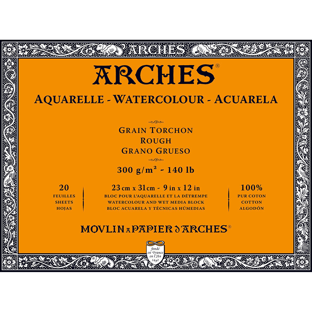 Arches Sulu Boya Defteri Blok Rough - Kalın Doku 300 Gr. 23x31 Cm. 20 Yaprak