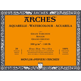 Arches Sulu Boya Defteri Blok Rough - Kalın Doku 300 gr. 23x31 cm. 20 Yaprak