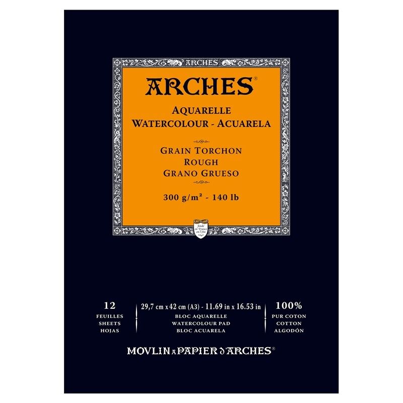 Arches Sulu Boya Defteri Blok Rough - Kalın Doku 300 Gr. 29x42 Cm. 12 Yaprak