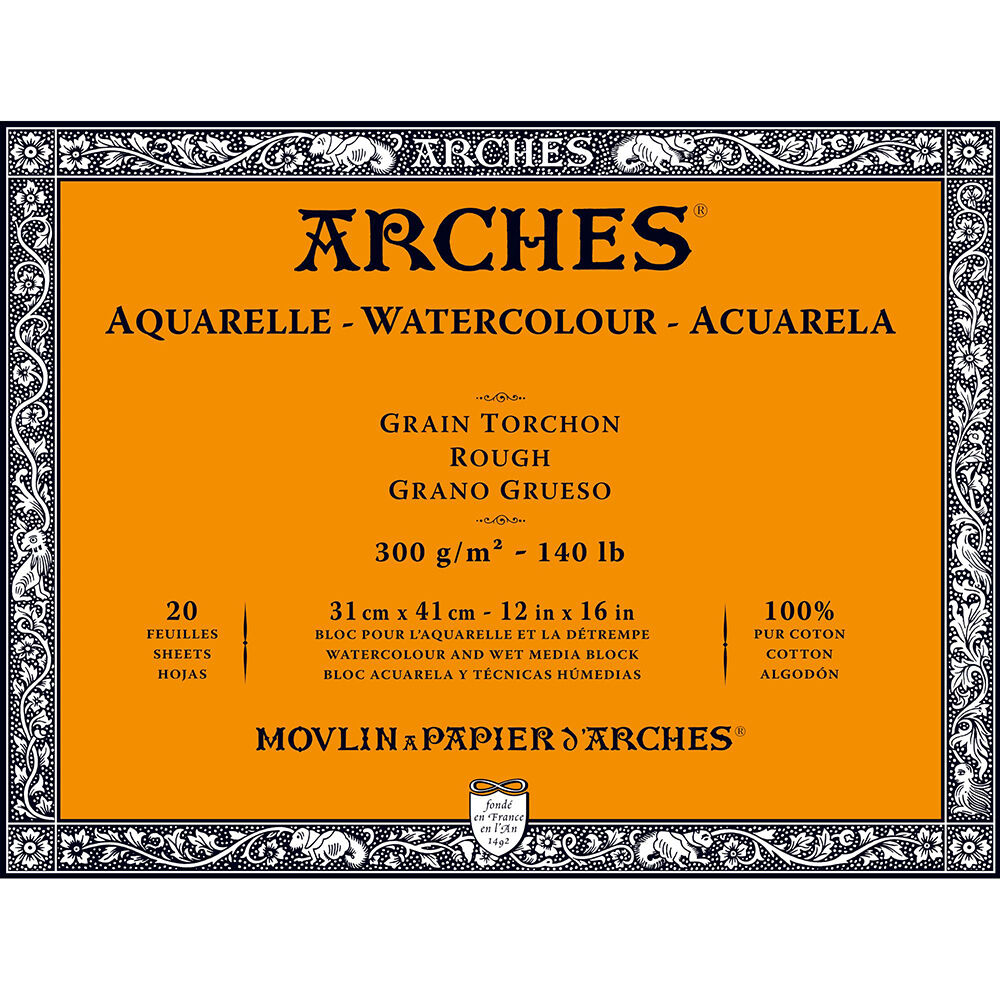 Arches Sulu Boya Defteri Blok Rough - Kalın Doku 300 Gr. 31x41 Cm. 20 Yaprak
