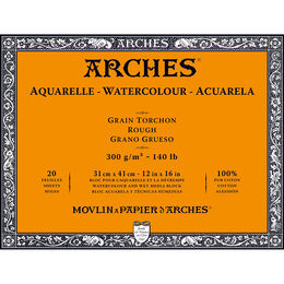 Arches Sulu Boya Defteri Blok Rough - Kalın Doku 300 gr. 31x41 cm. 20 Yaprak