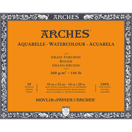 Arches Sulu Boya Defteri Blok Rough - Kalın Doku 300 gr. 41x51 cm. 20 Yaprak