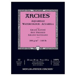 Arches Sulu Boya Defteri Blok Sıcak Baskı - Düz Doku 300 gr. 23x31 cm. 12 Yaprak