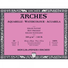 Arches Sulu Boya Defteri Blok Sıcak Baskı - Düz Doku 300 gr. 23x31 cm. 20 Yaprak