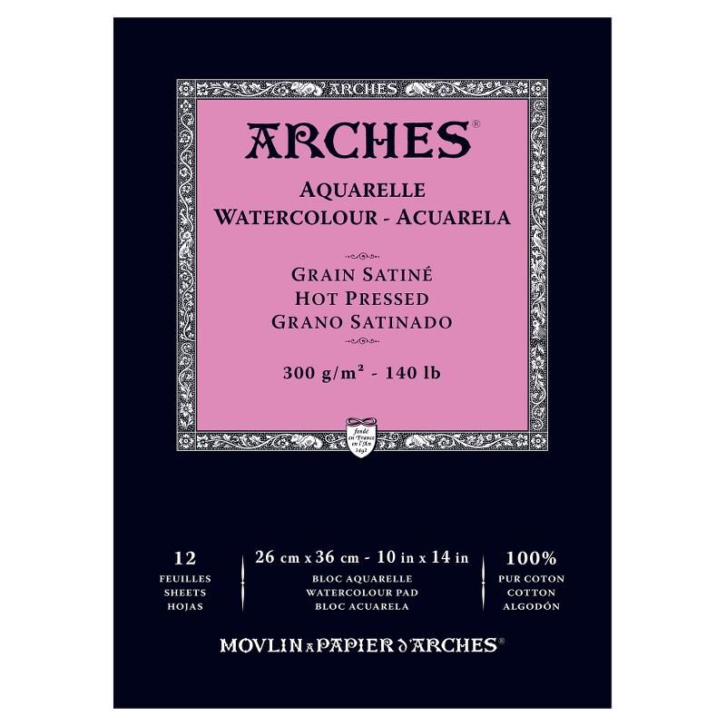 Arches Sulu Boya Defteri Blok Sıcak Baskı - Düz Doku 300 Gr. 26x36 Cm. 12 Yaprak