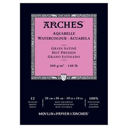 Arches Sulu Boya Defteri Blok Sıcak Baskı - Düz Doku 300 gr. 26x36 cm. 12 Yaprak