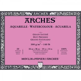 Arches Sulu Boya Defteri Blok Sıcak Baskı - Düz Doku 300 gr. 26x36 cm. 20 Yaprak