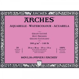 Arches Sulu Boya Defteri Blok Sıcak Baskı - Düz Doku 300 gr. 26x36 cm. 20 Yaprak - 1