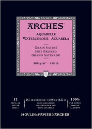 Arches Sulu Boya Defteri Blok Sıcak Baskı - Düz Doku 300 gr. 29x42 cm. 12 Yaprak