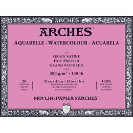 Arches Sulu Boya Defteri Blok Sıcak Baskı - Düz Doku 300 gr. 31x41 cm. 20 Yaprak