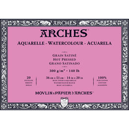 Arches Sulu Boya Defteri Blok Sıcak Baskı - Düz Doku 300 gr. 36x51 cm. 20 Yaprak