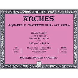 Arches Sulu Boya Defteri Blok Sıcak Baskı - Düz Doku 300 gr. 46x61 cm. 20 Yaprak