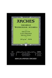 Arches Sulu Boya Defteri Blok Soğuk Baskı - Orta Doku 185 gr. 15x21 cm. 15 Yaprak - 1