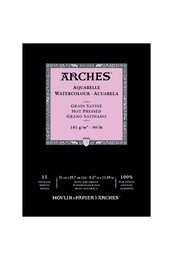 Arches Sulu Boya Defteri Blok Soğuk Baskı - Orta Doku 185 gr. 21x29 cm. 15 Yaprak - Thumbnail