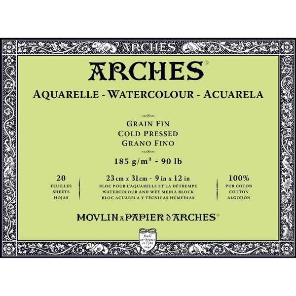 Arches Sulu Boya Defteri Blok Soğuk Baskı - Orta Doku 185 Gr. 23x31 Cm. 20 Yaprak